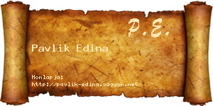Pavlik Edina névjegykártya