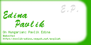 edina pavlik business card